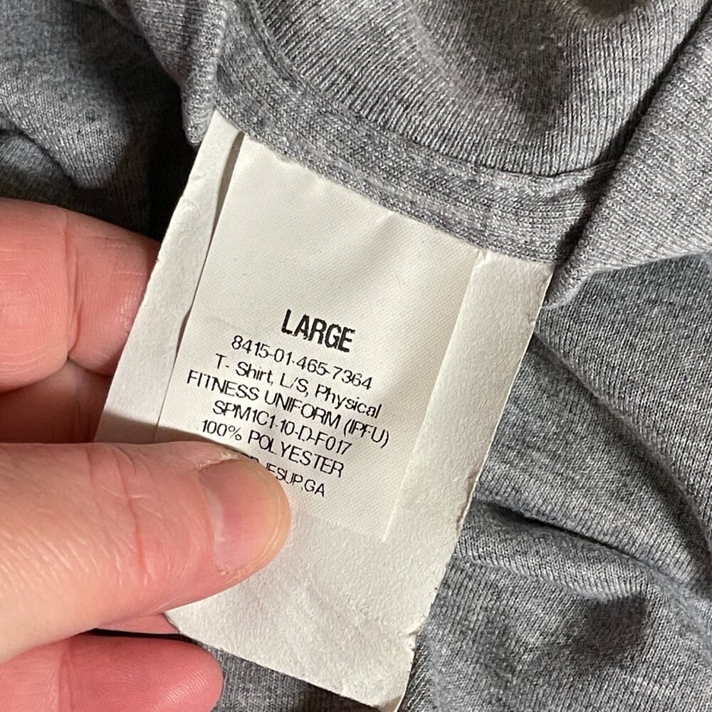 Vintage U.S. Army PT Long Sleeve Shirt - Military Training Tee, Size Large - Picture 7 of 9